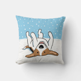 Winterschnee-Beagle | Happy Dog Holiday Design Kissen