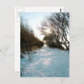 Winterschnee bedeckt Englisch Landschaftspfad Postkarte (Vorne/Hinten)