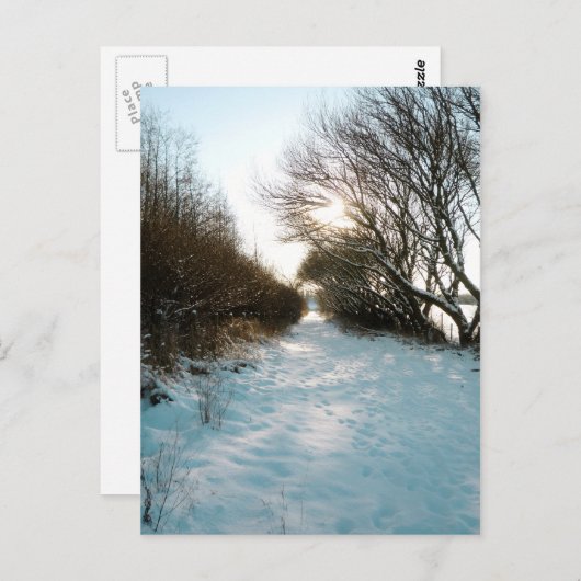Winterschnee bedeckt Englisch Landschaftspfad Postkarte (Vorne/Hinten)