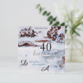 Winterschnee-Berge Moderne Geburtstagszeit Einladung (Stehend Vorderseite)