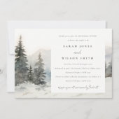 Winterschnee Berglandschaft Probe Abendessen Einladung (Vorderseite)