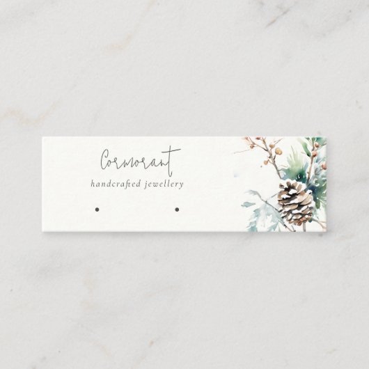 Winterschnee Berries Hoops Loop Stud Holder Mini Visitenkarte (Vorderseite)