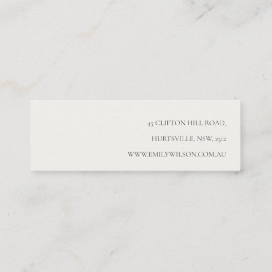 Winterschnee Berries Hoops Loop Stud Holder Mini Visitenkarte (Rückseite)