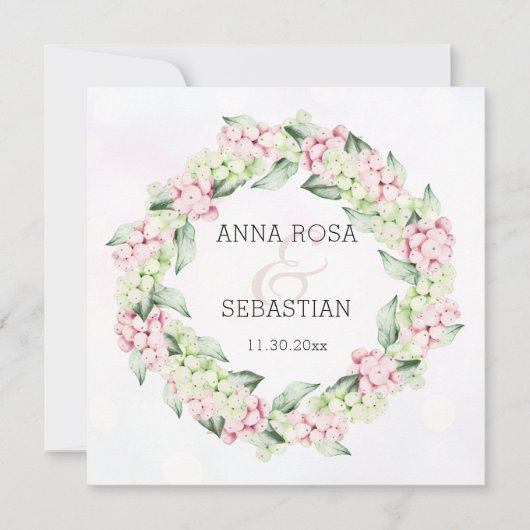 *~* Winterschnee Berry AR12 Boho QR UAWG Wedding Einladung (Vorderseite)