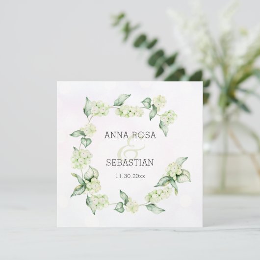 *~* Winterschnee Berry AR12 Boho UAWG QR Hochzeit Einladung (Stehend Vorderseite)