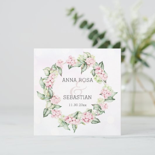 *~* Winterschnee Berry AR12 QR UAWG Boho Wedding Einladung (Stehend Vorderseite)