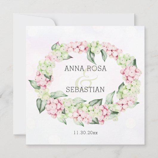 *~* Winterschnee Berry Boho UAWG AR12 QR Hochzeit Einladung (Vorderseite)