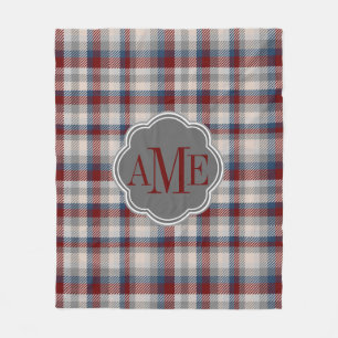 Winterschnee Berry Tweed Gemusterte Karierte Monog Fleecedecke