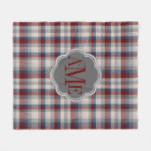 Winterschnee Berry Tweed Gemusterte Karierte Monog Fleecedecke (Vorderseite (Horizontal))