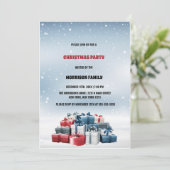 Winterschnee blau Farbe Weihnachten Einladung (Stehend Vorderseite)