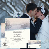 Winterschnee, Blau und Weiß Hochzeit Einladung