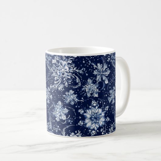 Winterschnee-Blume Kaffeetasse (VorderseiteRechts)