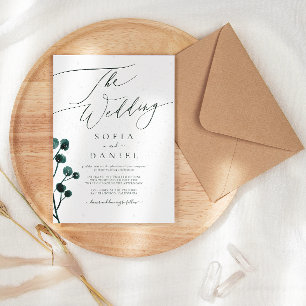 Winterschnee-Blumenhochzeit Einladung