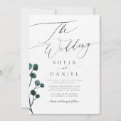 Winterschnee-Blumenhochzeit Einladung (Vorderseite)