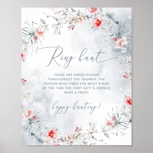 Winterschnee-Brautparty Poster (Vorne)