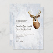 Winterschnee Camouflage Jagd Hirsch Hochzeit Einla Einladung (Vorne/Hinten)