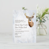 Winterschnee Camouflage Jagd Hirsch Hochzeit Einla Einladung (Stehend Vorderseite)
