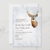 Winterschnee Camouflage Jagd Hirsch Hochzeit Einla Einladung (Vorderseite)