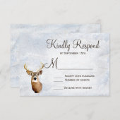 Winterschnee-Camouflage Jagd Hirsche Hochzeitskart RSVP Karte (Vorne/Hinten)