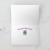 WINTERSCHNEE & COAT PINK FLAMINGO TREKKING FEIERTAGSKARTE (Innenseite)