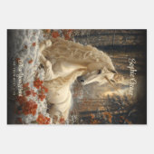 Winterschnee Einhorn Burg Fantasy Magisches Pferd Geschenkpapier Set (Vorderseite)