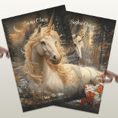 Winterschnee Einhorn Burg Fantasy Magisches Pferd Geschenkpapier Set