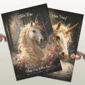 Winterschnee Einhorn Burg Fantasy Magisches Pferd Geschenkpapier Set