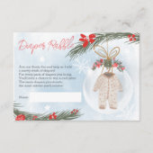 Winterschnee Eisblauer Windel Tombola Babydusche Begleitkarte (Vorderseite)