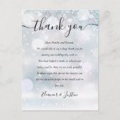 Winterschnee Empfang Danke Platzkarte Postkarte (Vorderseite)