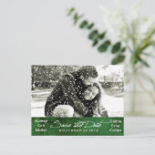 Winterschnee-Foto Save the Date Ankündigungspostkarte (Stehend Vorderseite)