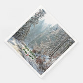 Winterschnee, frohe Weihnachten Serviette (Ecke)
