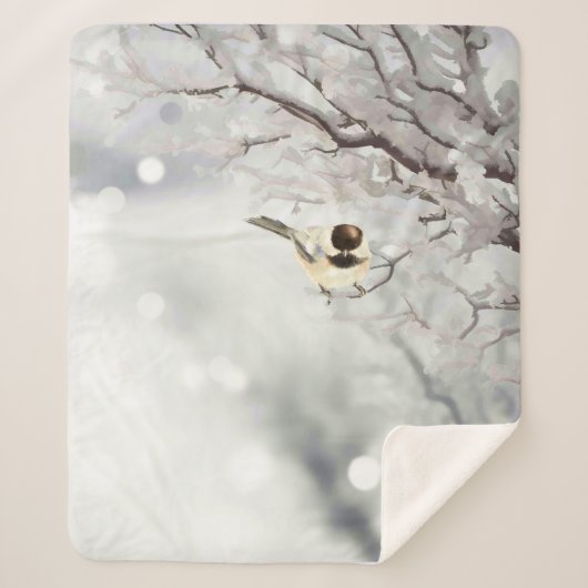 Winterschnee Frost Chickadee Bird Sherpadecke (Vorderseite)