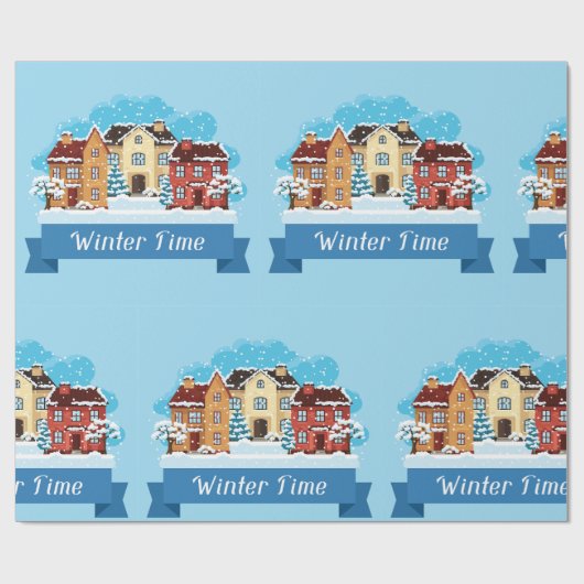 Winterschnee Geschenkpapier (Flach)