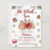 Winterschnee Gingerbrot Weihnachtskochtopf Geburts Einladung (Vorderseite)