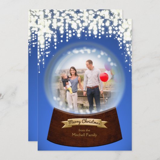 Winterschnee-Glass Sparkone Feiertagskarte (Vorne/Hinten)