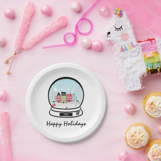 Winterschnee Globe Ferienpapier-Teller Pappteller (Party)