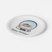 Winterschnee Globe Ferienpapier-Teller Pappteller (Schrägansicht)