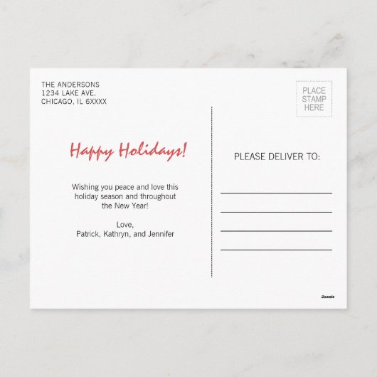 Winterschnee Globe Foto Postkarte (Rückseite)