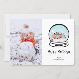 Winterschnee Globe Fotokarte Feiertagskarte