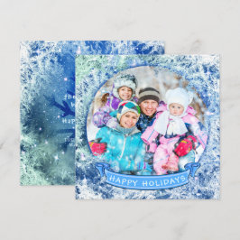 Winterschnee Globe HAPPY FERIEN Foto Einladung