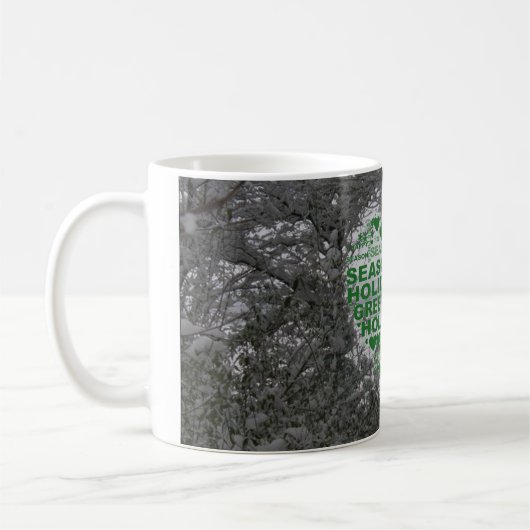 Winterschnee Herz Weihnachten Foto Kaffee Tee Tass Kaffeetasse (Links)