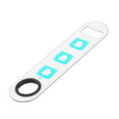 Winterschnee Herzfrequenz Flaschenöffner (Vorderseite Schrägansicht)