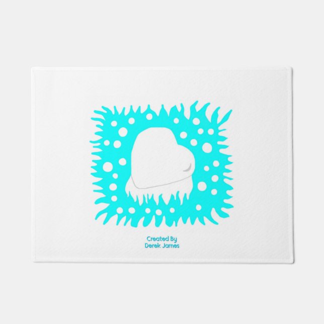 Winterschnee Herzklappe Mat Fußmatte (Vorderseite)