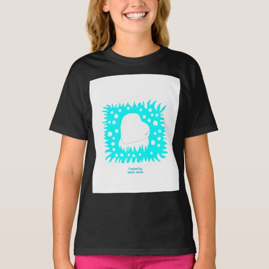 Winterschnee Herzmädchen Black Basic T Shirt (Vorderseite)