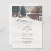 Winterschnee Hochzeit im Wasser Einladung (Vorderseite)