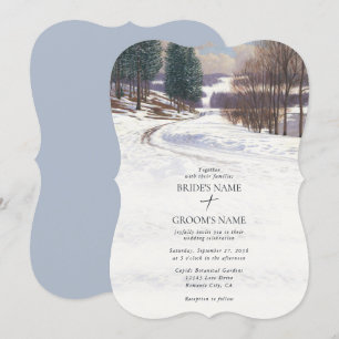 Winterschnee Hochzeit im Wasser Einladung