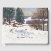 Winterschnee Hochzeit im Wasser Gästebuch (Vorderseite)