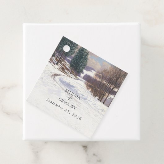 Winterschnee Hochzeit im Wasser Geschenkanhänger (Beispiel)