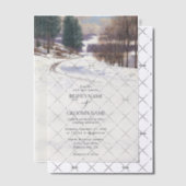 Winterschnee Hochzeit im Wasser Pergament Einladungen (Versetzt (Einladung))