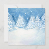 Winterschnee-Hochzeit im Wasser| Platz Einladung (Rückseite)